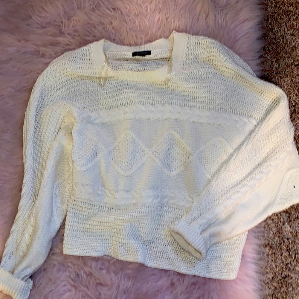 Textured loose fit stretchy oversized sweater